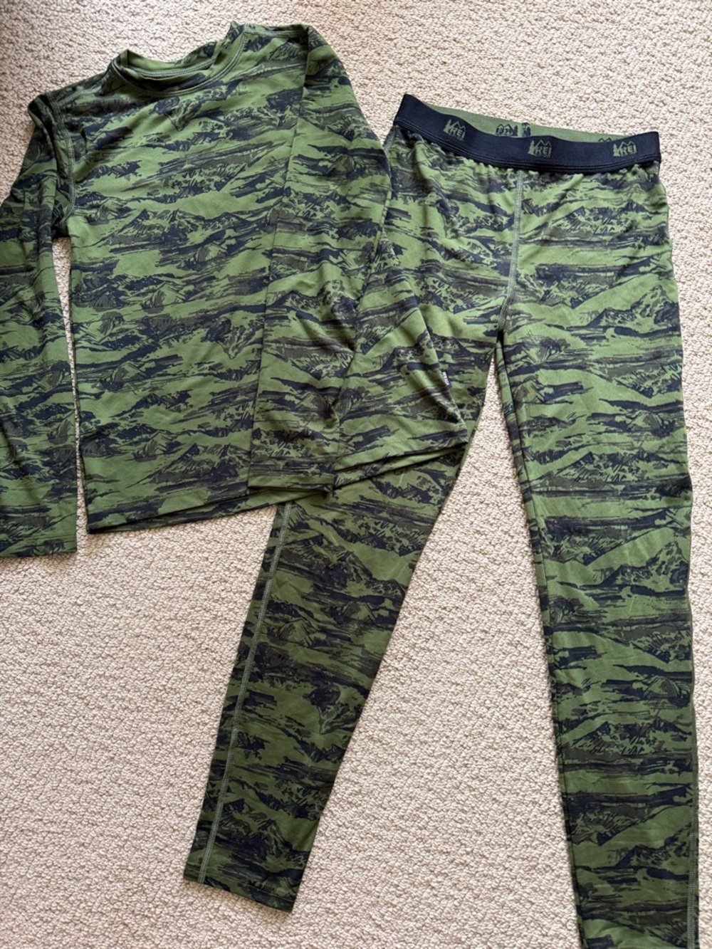 REI Co-op Olive Green Kids Top and Bottom. Match set